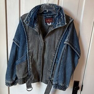 Sergio Valente 80s Vintage Blue and Gray Denim Jacket